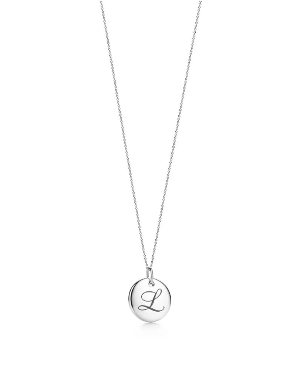Tiffany & Co Tiffany Notes Letter L Round Pendant in Sterling Silver